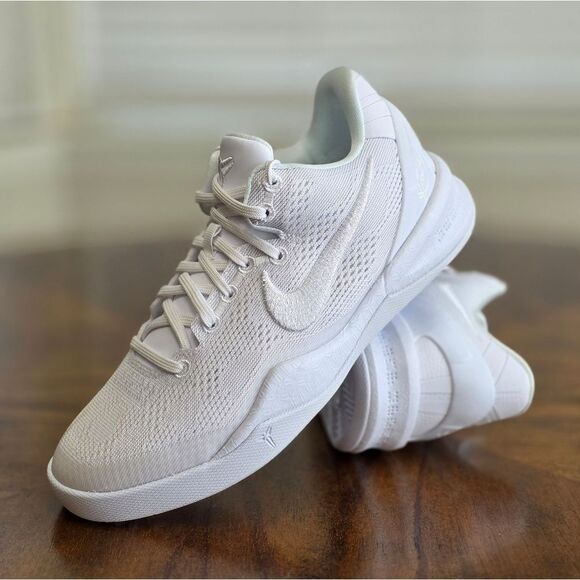 Nike Kobe 8 Protro Low 'Halo' Triple White FN0266-100 Basketball Shoes Women's 5 - Picture 2 of 16